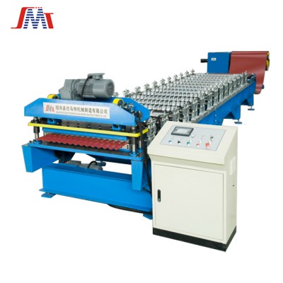 High speed electric motor cutting wave panel corrugated roll forming machine from Smartech Machinery